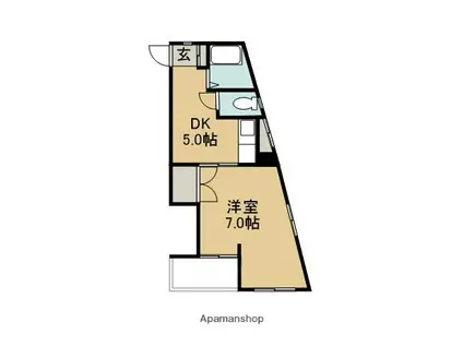 APEX松山(1DK/4階)の間取り写真