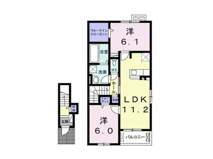 サンテラス中央II(2LDK/2階)の間取り写真