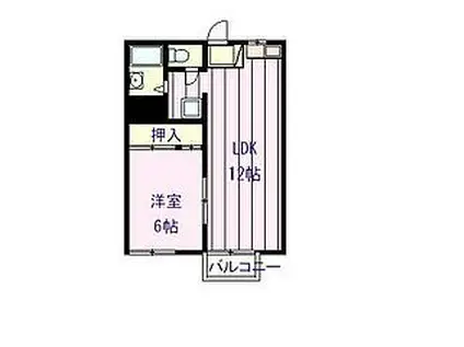 KNハイツA(1LDK/1階)の間取り写真