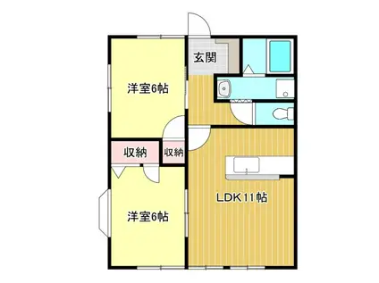 ＪＲ東海道本線 天竜川駅 徒歩27分 2階建 築30年(2LDK/1階)の間取り写真