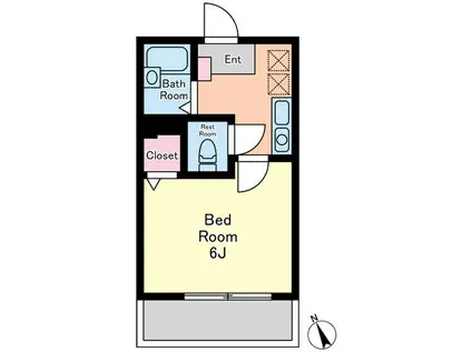 プランドールコート(1K/3階)の間取り写真