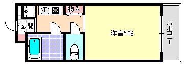 グロー長居公園(1K/5階)の間取り写真