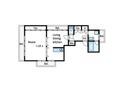 スズキプロセスビル(1LDK/5階)の間取り写真