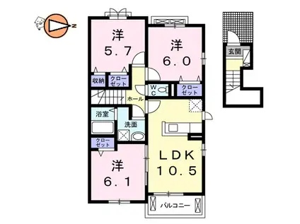 クック III(3LDK/2階)の間取り写真