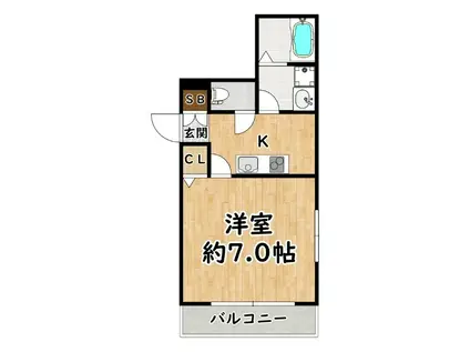 ロジュマン花川(1K/8階)の間取り写真