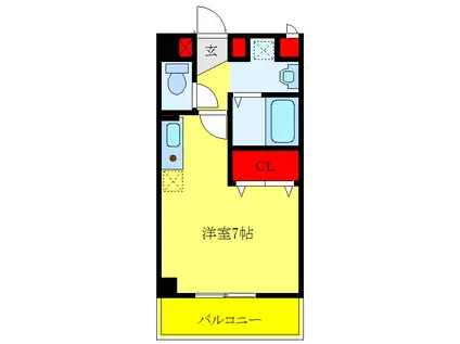 埼玉高速鉄道 鳩ケ谷駅 徒歩3分 3階建 築24年(ワンルーム/2階)の間取り写真