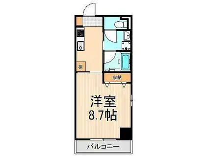 カンタービレ(1K/8階)の間取り写真