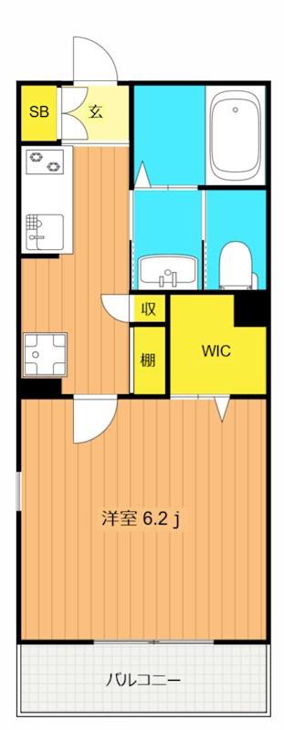 ALLURE渋谷本町(1K/2階)の間取り写真
