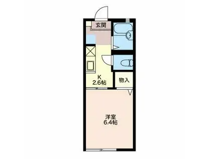 フォーレスK2(1K/2階)の間取り写真