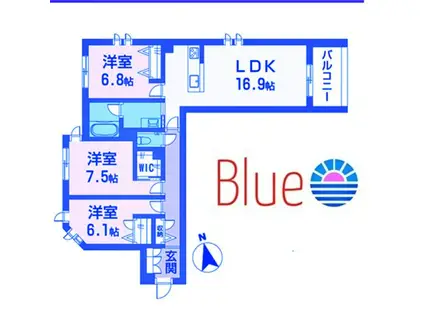 ウィズプラス大船(3LDK/2階)の間取り写真