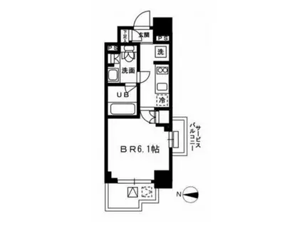 レジディア新宿イーストIII(1K/9階)の間取り写真