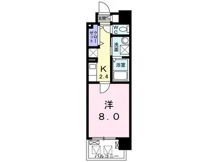 グラース滝井(1K/3階)の間取り写真