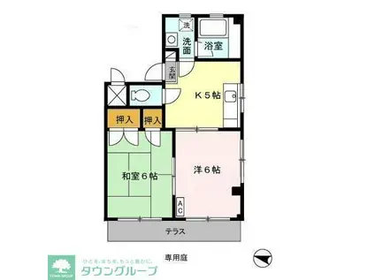 藤ハイム(2K/1階)の間取り写真