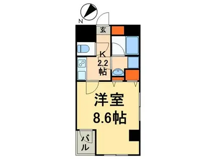 ラグジュアリーアパートメント東日本橋(1K/7階)の間取り写真