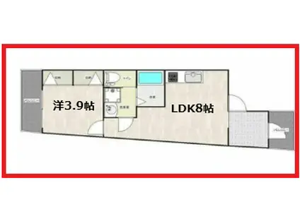 グレースコート住吉(1LDK/1階)の間取り写真