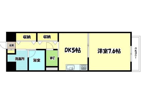 COCO中仙道(1DK/2階)の間取り写真