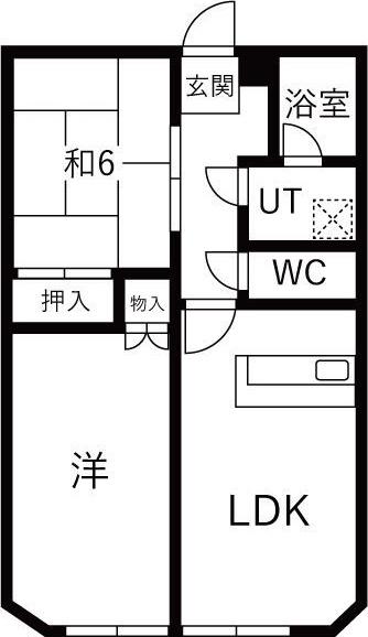 コーポ梅村B(2LDK/1階)の間取り写真