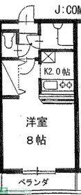 グランヒルズB(1K/1階)の間取り写真