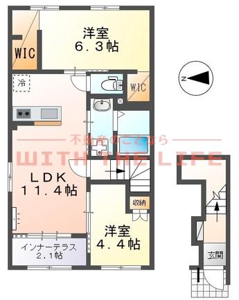 ユニバース(2LDK/2階)の間取り写真