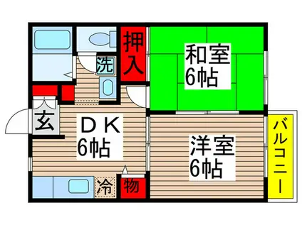 グランメール(2DK/2階)の間取り写真