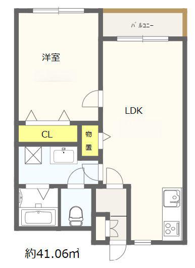長尾興産ビル(1LDK/2階)の間取り写真
