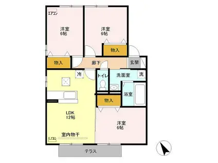 ソフィエルA102(3LDK/1階)の間取り写真