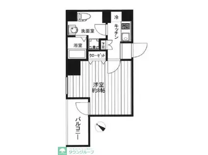 クリアルプレミア八丁堀(1K/9階)の間取り写真