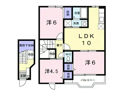 プリムローズA(3LDK/2階)の間取り写真