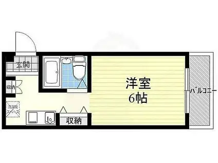 ラビアン5(1K/4階)の間取り写真