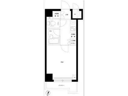 ルーブル明大前(1K/4階)の間取り写真