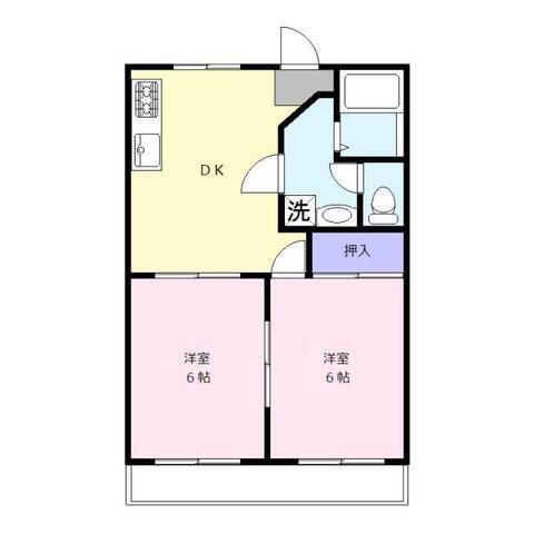 メゾン片山A(2DK/2階)の間取り写真