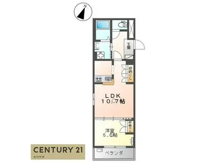 ピュアステージ(1LDK/2階)の間取り写真