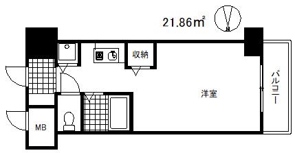 アージュ・リベルテ本山(ワンルーム/3階)の間取り写真