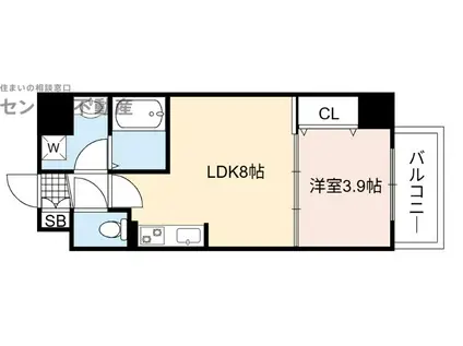 オルフェア都島(1LDK/7階)の間取り写真