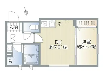 CS GARDEN 秋津 II(1DK/1階)の間取り写真