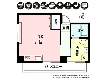 プレシャス(ワンルーム/3階)の間取り写真