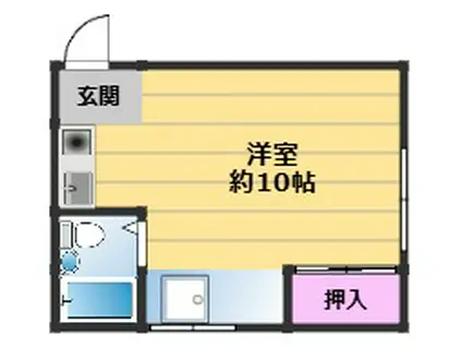 アミューズマンションむさし1(ワンルーム/3階)の間取り写真