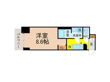 S-RESIDENCE東別院(1K/7階)の間取り写真