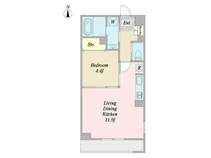 ノアール橘(1LDK/2階)の間取り写真