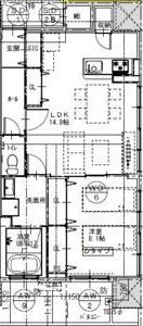 さくらHILLS ROKUBAN PLATINUM RESIDENCE(1LDK/8階)の間取り写真