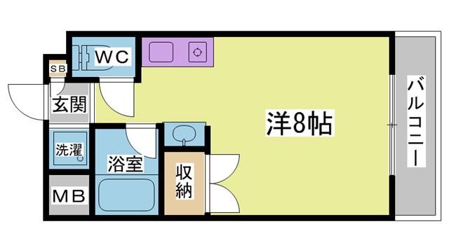 プレアール西神戸(ワンルーム/2階)の間取り写真