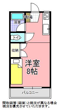 ESTATE MITO C棟(ワンルーム/2階)の間取り写真