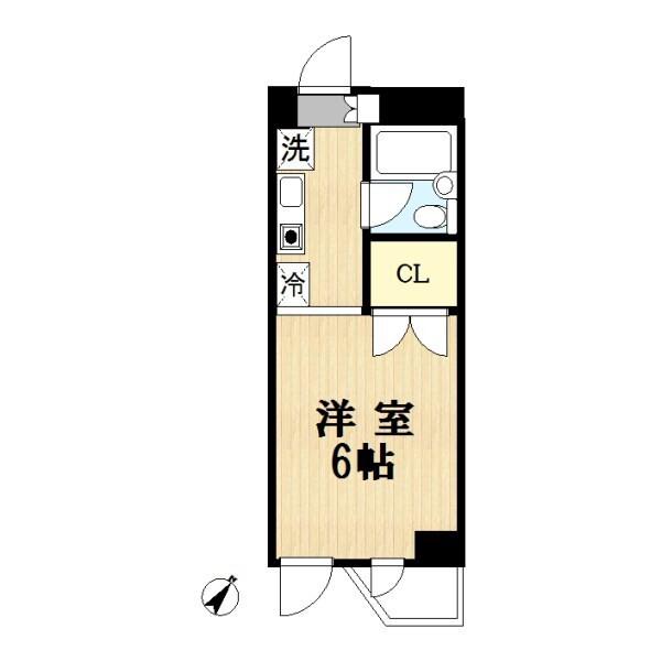 K3レジデンス(ワンルーム/4階)の間取り写真