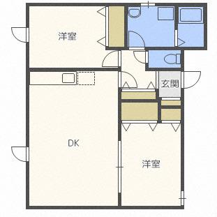 ア・ラ・モード参番館(2LDK/2階)の間取り写真
