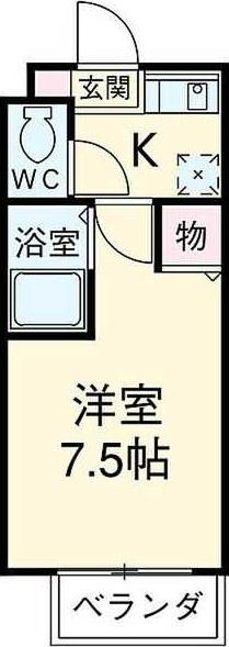 セルシオン草刈(1K/1階)の間取り写真