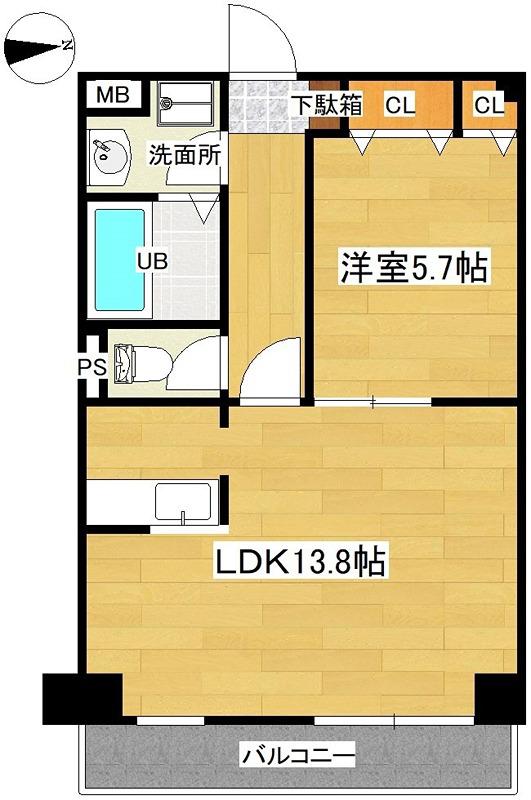 プラスONEマンション(1LDK/3階)の間取り写真