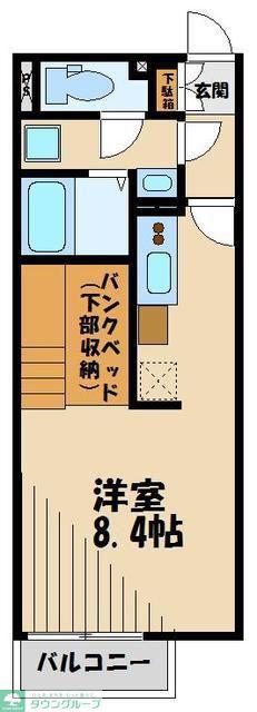 ミランダソレーユ(ワンルーム/2階)の間取り写真