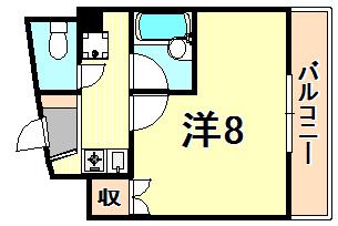ステューディオ北野(1K/3階)の間取り写真