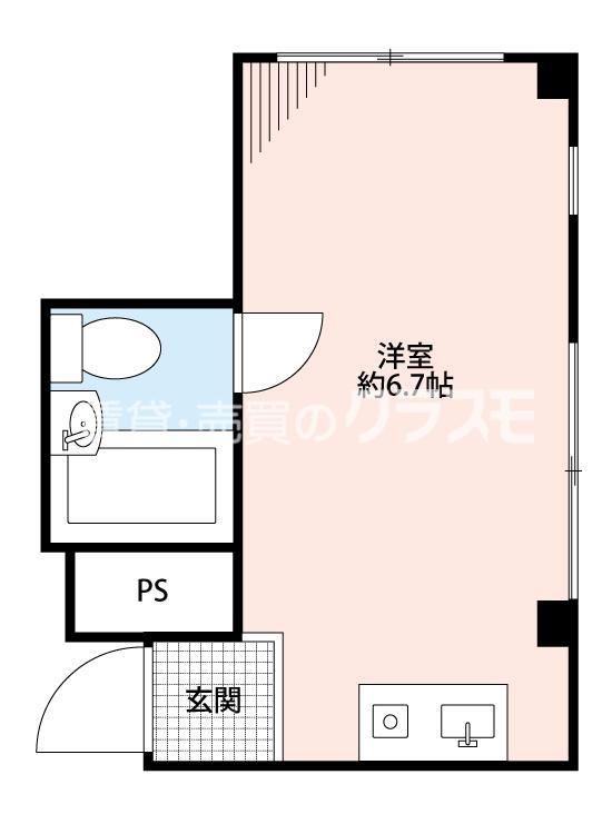 ビスタ大正ハイツ(ワンルーム/5階)の間取り写真
