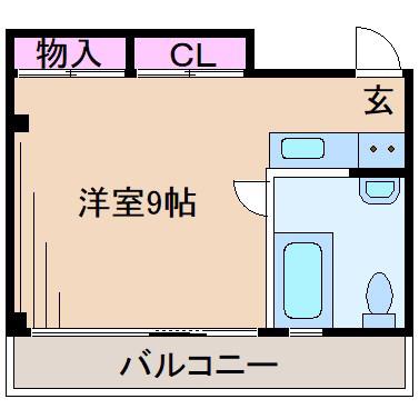 シャイン元住吉(ワンルーム/2階)の間取り写真
